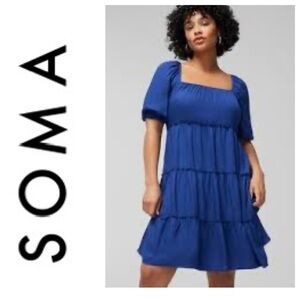 NWT SOMA Rayon Challis Blouson Short Bra Dress  Women’s Size: M